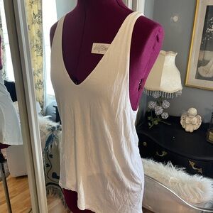 Banana Republic White V-Neck Tank Top